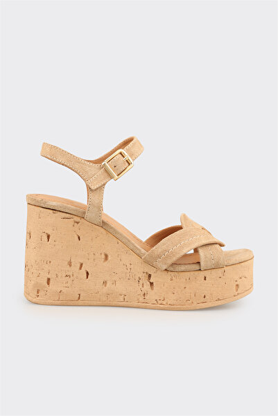 Elle Shoes Naturel Deri Kadın Sandalet