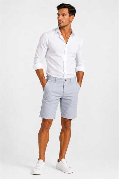 ANATOLIATEKSTILE Men's Shorts Plus Size Casual Premium Elegant Bermuda Shorts...