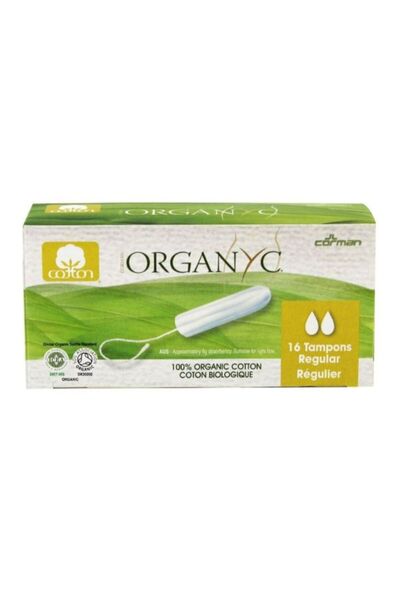 Organyc فوط صحية قطنية 100% فائقة الامتصاص 16 قطعة