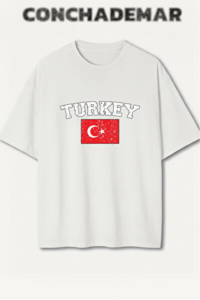 Vordevia Tricou din bumbac premium supradimensionat cu imprimeu pentru echipe...