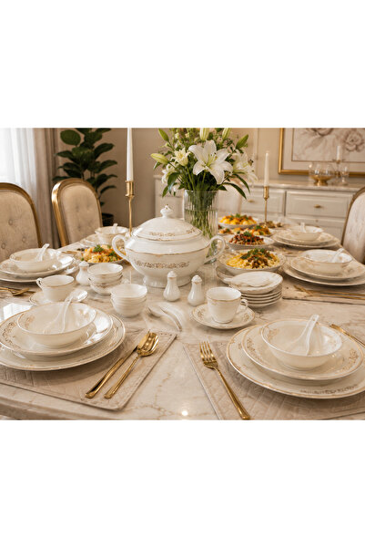 Dania ✨   62 Piece Porcelain Dinnerware Set - Fine European Design with Elega...