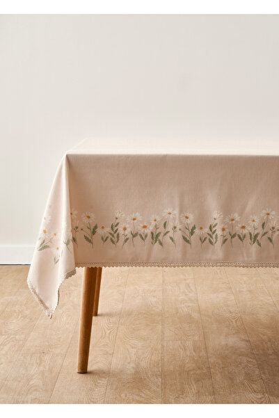 Bella Maison Daisy Kopanakili Baskılı Masa Örtüsü Bej (150x250 cm)