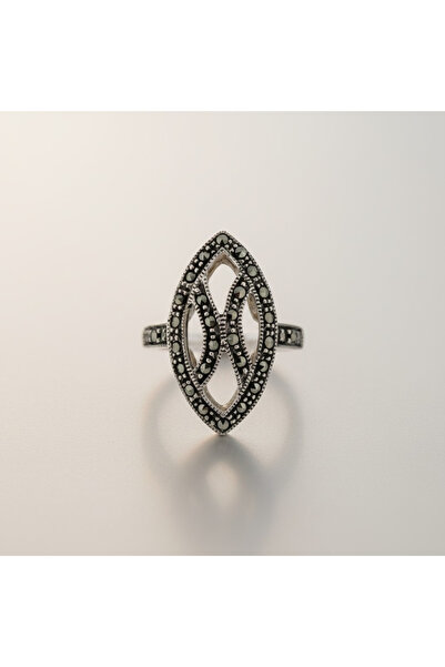 Oria Jewelry 925 silver ring with marcasite