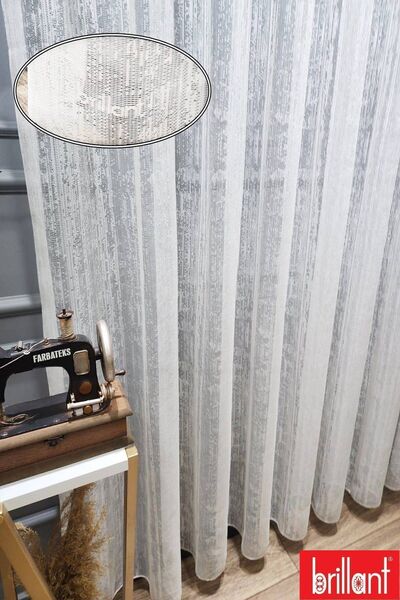 Brillant Farbateks Dikim Ağaç Kabuğu Model Nou Design Colorat Perdea din Tul ...