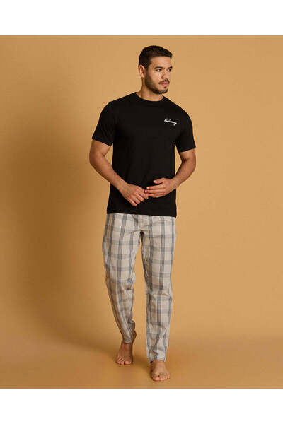 REDTAG Men White And Black Printed Pyjama Set Of 2