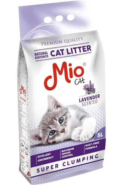 Yıldızan Srdshop Mio Cat Litter, 5 Lt. Lavender Scented Bentonite, Fine 1249128
