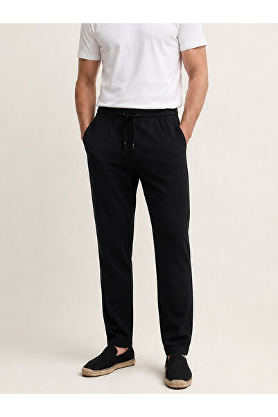 Xint Erkek Siyah Pamuk Dokulu Slim Fit Jogger