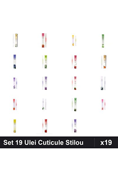 global fashion Set 19 Ulei Cuticule Tip Stilou - Jasmin, Cherry, Lemon, Mar V...