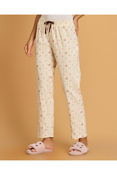 REDTAG Women Cream Printed Pyjama Bottoms