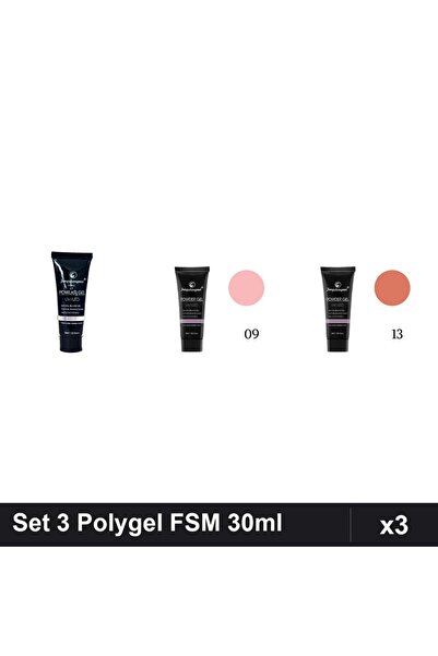 FSM Set 3 Polygel 30ml - Nr.17, Nr.09, Nr.13 - Constructie Unghii