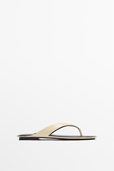 Massimo Dutti Deri düz sandalet