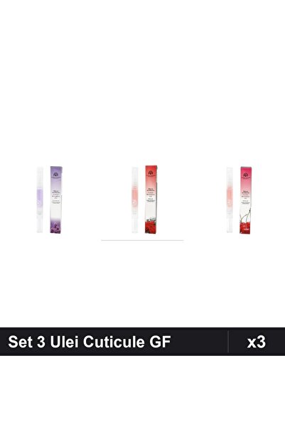 global fashion Set 3 Ulei Cuticule Tip Stilou - Lavanda, Trandafir, Cireșe