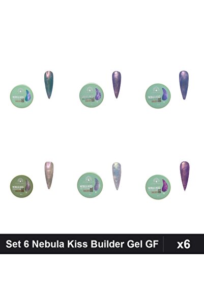 global fashion Set 6 Nebula Kiss Builder Gel 15g - Nr.01 Nr.03 Nr.08 Nr.09 Nr...