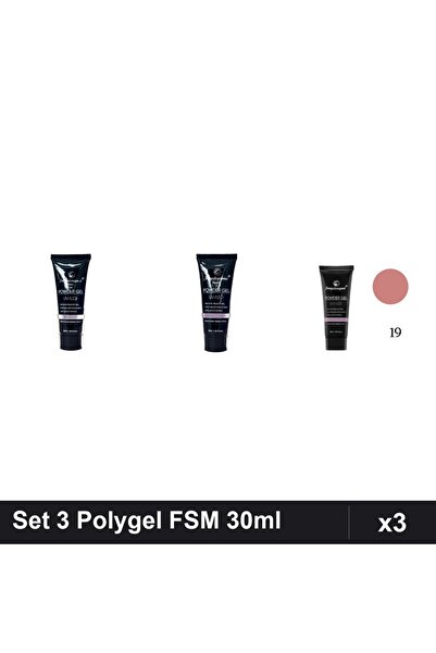 FSM Set 3 Polygel 30ml - Nr.14, Nr.22, Nr.19 - Constructie Unghii