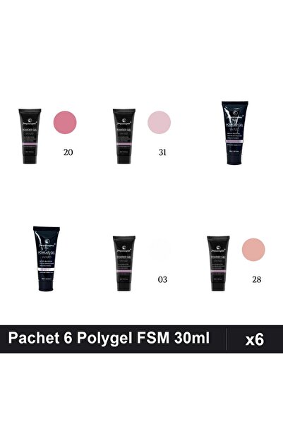FSM Set 6 Polygel 30ml - Nr.20, Nr.31, Nr.22, Nr.17, Nr.03, Nr.28