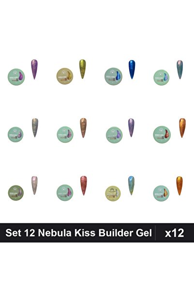 global fashion Set 12 Nebula Kiss Builder Gel 15g - Nr.01 Nr.02 Nr.03 Nr.04 N...