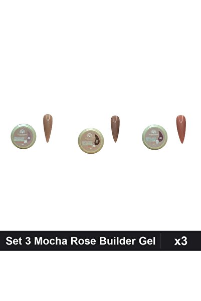 global fashion Set 3 Mocha Rose Builder Gel 15g - Nr.03, Nr.06, Nr.08
