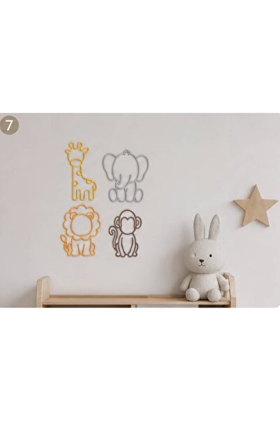 Piyonart Safari Çocuk Odası Duvar Kapı Süsü Seti