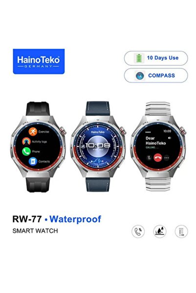 haino teko germany Rw-77 Amoled Screen Smartwatch with 3 Watch Straps Compass...