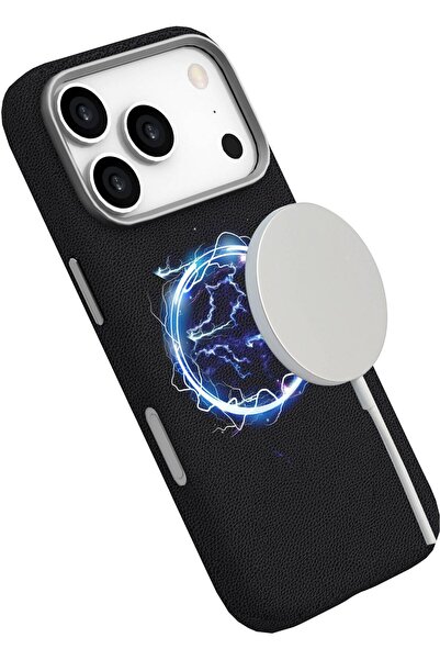 eSTUFF INFINITE (GRS) VENICE Husă magnetică din piele PU neagră pentru iPhone...