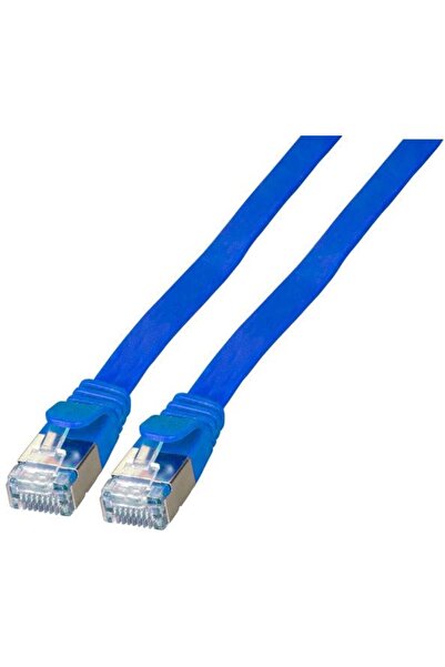 EFB Cablu patch plat RJ45 U/FTP Cat.6A PVC 0.15m albastru