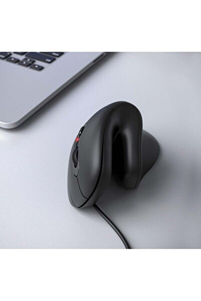 EQUIP Mouse ergonomic USB-A/-C Stker 1.80m Negru