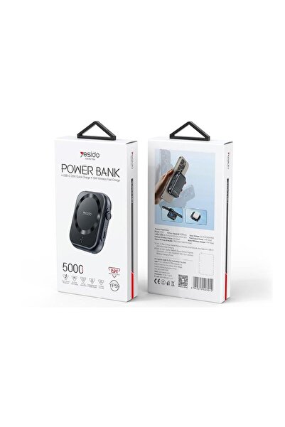 Yesido Powerbank YP59 5 000 mAh 20W USB-C + 15W MagSafe, NEGRU / CZARNY