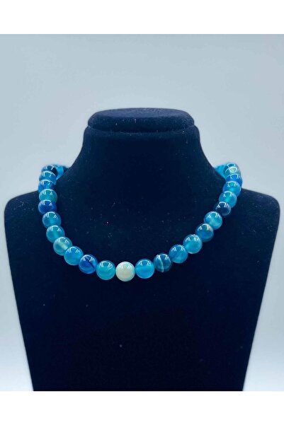 LADIN DOGALTAŞ Agate Natural Stone Necklace 8 Mm