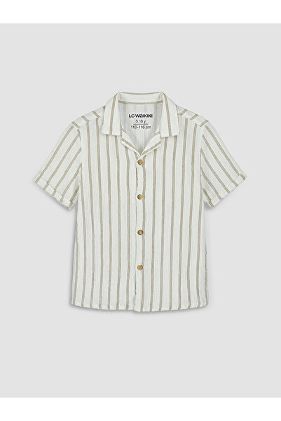 LC Waikiki Nevavm Striped Boy's Shirt with Difference
