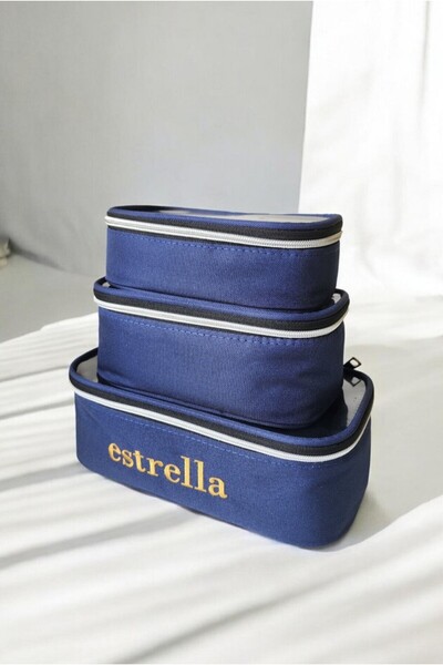 ESTRELLA LUNA Set kozmetičkih torbica 3 dela Organizator za negu kozmetike TA...