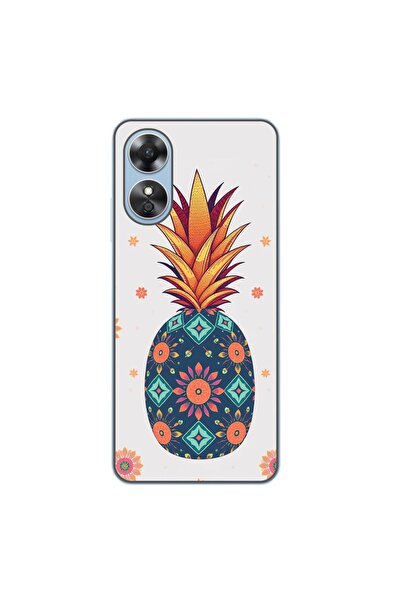 OEM Husa compatibila cu Oppo A17 Silicon Gel Tpu Model Floral Pineapple
