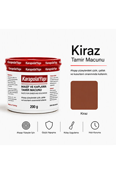 KarapolatYapı Kiraz Mobilya Ahşap Parke Tamir Dolgu Macunu 200Gr
