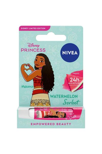 NIVEA Set 3 x Balsam Buze Lip Care Princess Moana Watermelon Sorbet, 4.8 g