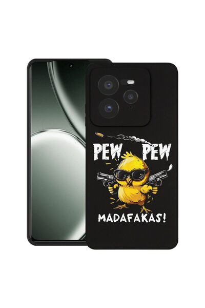 bestcase Θήκη τηλεφώνου, εξαιρετικά λεπτή ματ TPU, σχέδιο Pew Pew, για Realme...