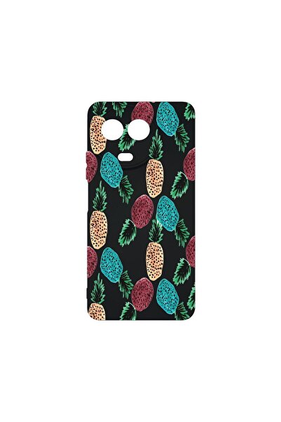 bestcase Премиум калъф от течен силикон, съвместим с Realme 11 5G, Ананас, Тъ...