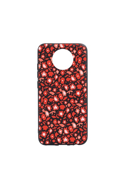 bestcase Husa Silicon Red Flower Pattern, compatibila cu Nokia 5.4, rezistent...