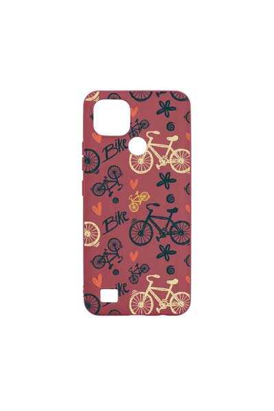 bestcase Силиконов калъф, съвместим с Realme C21, Bike Love, устойчив на изно...