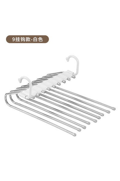 Choice 9 Hooks white Stainless Steel Folding Pants Hanger – Multi-Layer Magic...