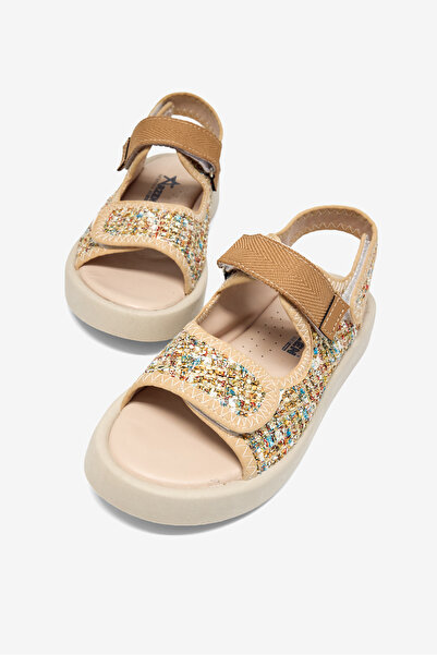 Tonny Black Children's Unisex Beige Velcro Sandals