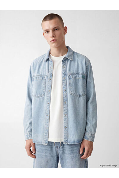 LC Waikiki Cămașă din denim pentru bărbați, cu croială confortabilă, de la Sh...