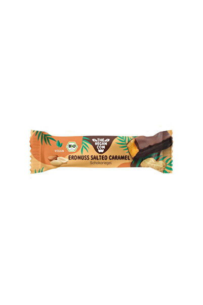 The Vegan Cow Baton de ciocolată vegan organic cu arahide și caramel sărat 40 g