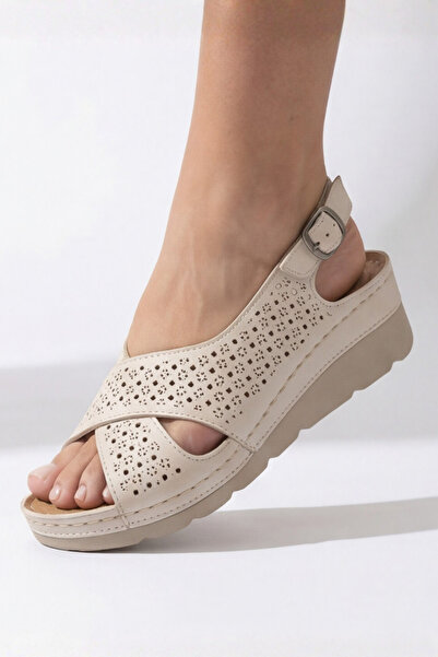 Step Stones Women's Cross-Strap Wedge Heeled Patterned Sandals |   Anatomical...