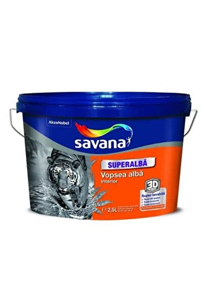 Savana Vopsea lavabilă pentru interior, super albă, Savana, 2.5L / EXT10005