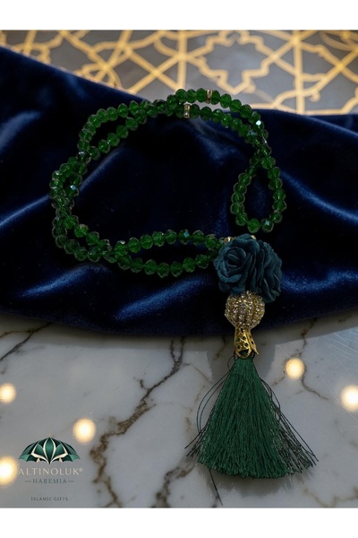 Altınoluk Haremia Crystal Stone Rose Detailed 99' Rosary 8 mm |   Stylish Gif...