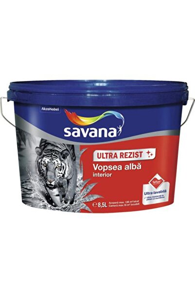 Savana Vopsea lavabilă pentru interior, ultra-rezistentă și super-albă, 8.5L ...
