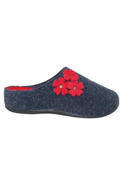 East Comfort Papuci de damă, confortabili, din pâslă, decorați cu flori, cu o...