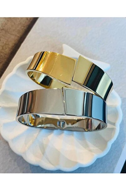 GK LUXURY & FASHION سوار فولاذي بتصميم أنيق وسميك على شكل أصفاد