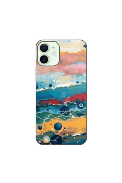 OEM Husa compatibila cu Apple iPhone 12 Mini Silicon Gel Tpu Model Painted Wa...