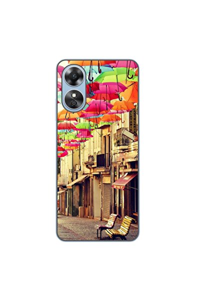 OEM Husa compatibila cu Oppo A17 Silicon Gel Tpu Model Strada Umbrele Colorate