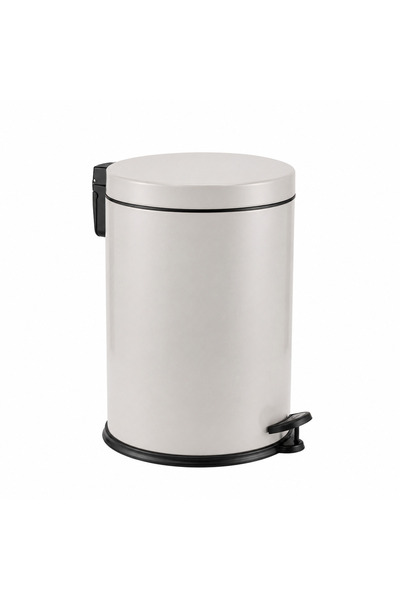 GörSeç Bej Paslanmaz Çelik Pedallı 12 Litre Çöp Kovası 12 Lt Ev Ofis Banyo Mu...